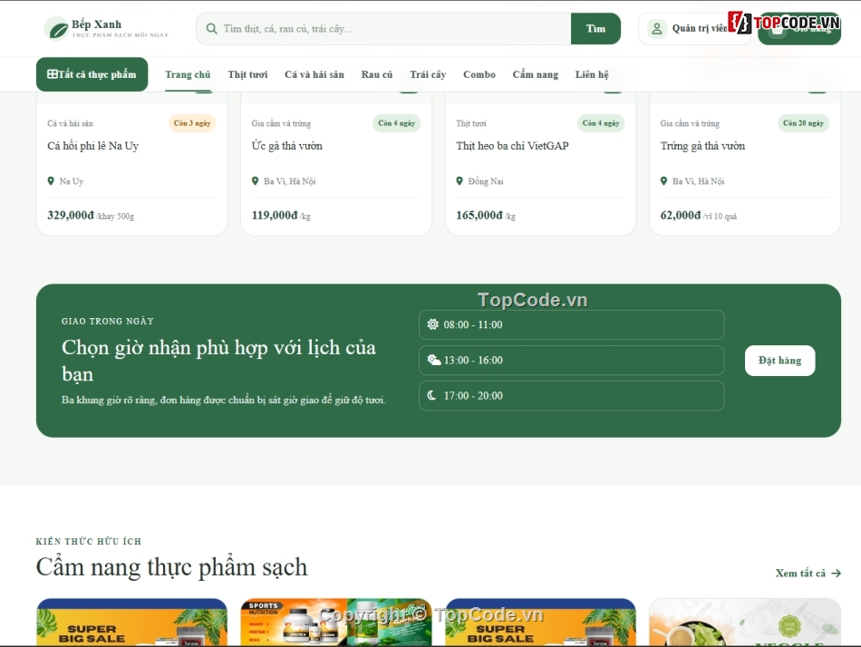 Web ẩm thực,bán thực phẩm,thực phẩm sạch